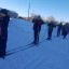 Школьные соревнование по лыжным гонкам.
